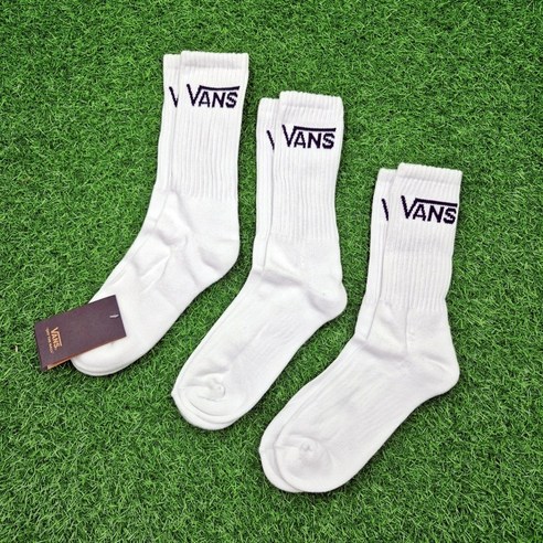 일상에 스며드는 편안함, 반스 클래식 크루 삭스 3팩 화이트 반스양말