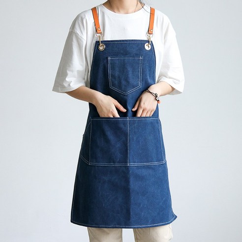 GU 방수 앞치마 패션 남성과 여성의 레스토랑 우유 차 가게 드레서 헤어 스타일리스트 매니큐어 Pu 작업복 맞춤형 인쇄 로고, 색깔1