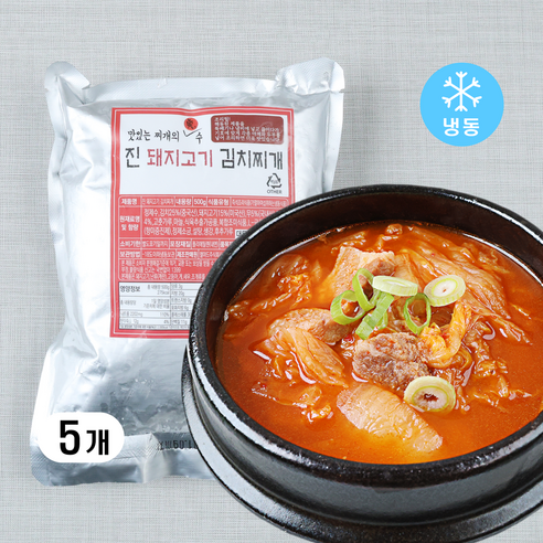 돼지고기 김치찌개 칼칼 담백한 냉동 간편식, 500g, 5개 - 즉석탕/찌개 | 쿠팡