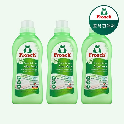 [공효진 세제] 프로쉬 독일 섬유유연제 알로에베라 750ml 단품, 3개