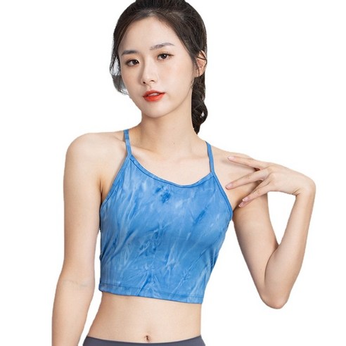 ANKRIC 스포츠 브라탑 수제 타이다이 얇은 벨트 아름다움 조끼 피트니스 브래지어 스포츠 속옷 여성 요가 착용