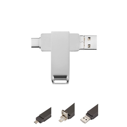USB3.0 OTG C타입 아이폰 외장하드 4in1핸드폰 외장메모리, 1개, 64GB