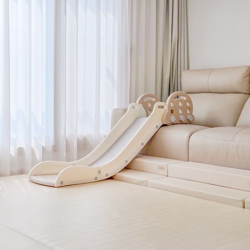 미끄럼하우스 소파 거치형 아기 미끄럼틀, 높이조절형, 아이보리, 1개