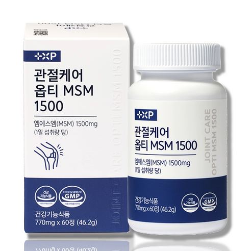 관절케어 옵티 MSM 1500 엠에스엠 무릎 허리 통증 MSN, 1세트, 60정