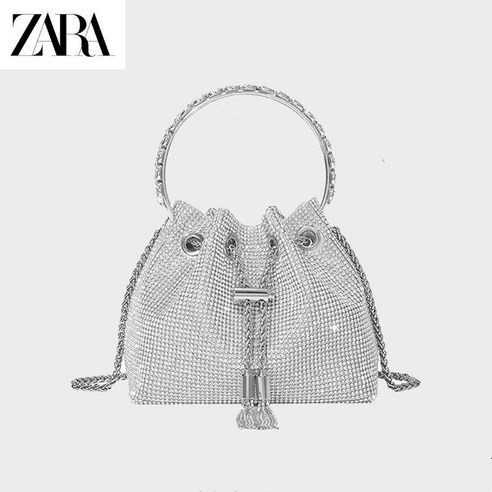 자라 가방 실버 숄더백 복조리 미니 체인 큐빅 zara