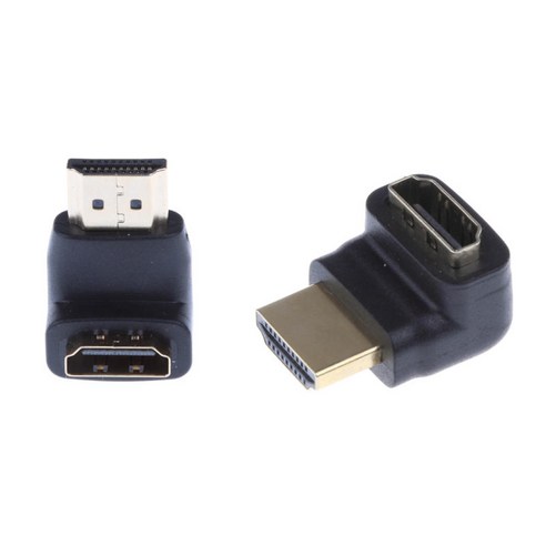 HD 어댑터 HDMI 팔꿈치 90도 + 270도 어댑터 남성 여성 직각, 블랙, {"사이즈":"설명"}, {"수건소재":"플라스틱"}