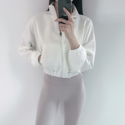 로라벨 숏 아노락 바람막이 필라테스복 요가복 커버업 운동복