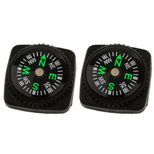 2x 블랙 미니 홀스터 시계 밴드 나침반 Paracord Bracelet Compass, 컴퍼스