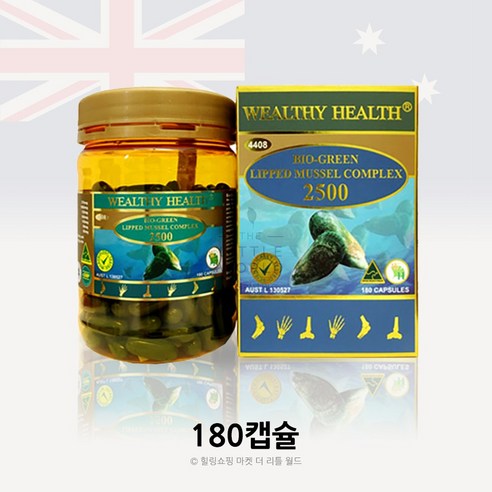 Weathy Health (호주직배) 초록잎홍합 2500 180정 BIO Green Lipped Mussell 2500 180C, 1개, 180개