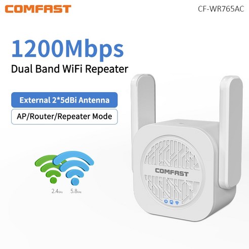 가정용 와이파이 리피터 2.4G 5.8G 1200Mbps 5dBi 안테나 장거리 확장기 11AC 부스터 증폭기 AC1200, [02] US Plug, 2.US Plug