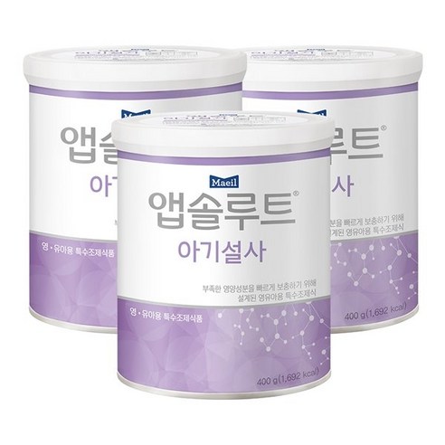 앱솔루트 [매일] 뉴 아기설사 400g 3캔/설사하는 아기를 위한, 400g, 3개