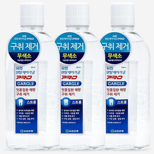 유한) 덴탈케어 가글 프로 750ml 스트롱 x 3개오늘출발, 750ml, 3개 - 구강청결제 | 쿠팡