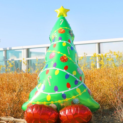 스투피드 크리스마스 스탠딩 은박풍선, 1세트, 트리 123cm