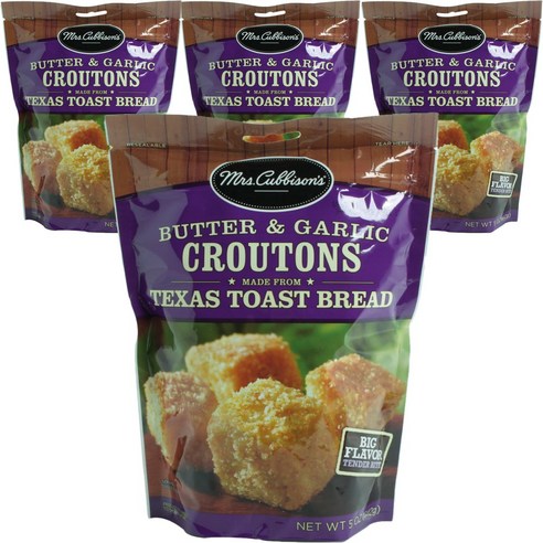 Mrs. Cubbison''s 버터 앤 가릭 크루톤, 142g, 4개