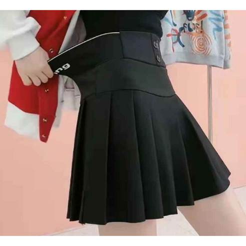 여성용 S~2XL 사이즈 골프웨어 플리츠 치마바지, 가을 골프 필드룩 부드러운 라운딩 스커트 여성골프웨어