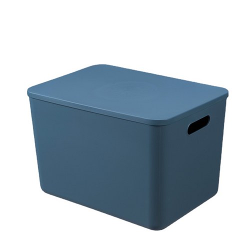 ANKRIC 선글라스케이스 옷 보관 상자 덮힌 큰 저장 바구니 파편 상자 플라스틱 가구 대비 보관 상자 옷장, 24L 조용한 파란색 밴드 커버