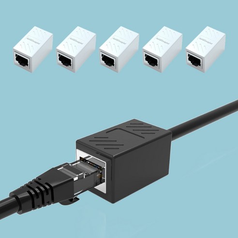 니즈웰 RJ45 젠더 8P8C 랜연장 키스톤잭 커플러, 5개, 화이트
