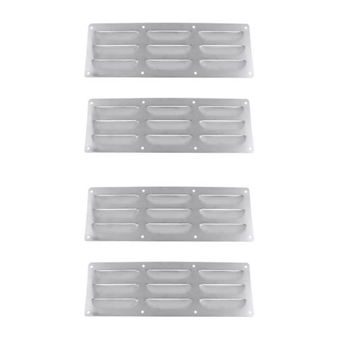 4pcs 9 슬롯 보트 캐러밴 루버 벤트 에어 벤트 보트 데크 하드웨어, 스테인레스 스틸, 실버
