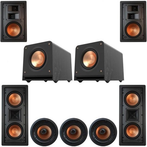 Klipsch 7.2 in-Wall System with 3 CDT-5800C II 2 R-5502W R-5650S RP-1000SW, Klipsch 7.2 in-Wall System wit