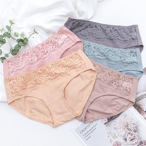 편안하고 스타일리시한 빅사이즈 여성 면스판 팬티 5종 세트