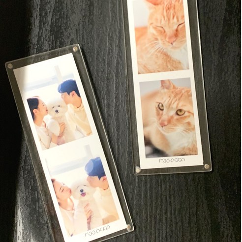 [몽이아]2x6인치 인생네컷 투명 자석 아크릴 포토 액자 커플 웨딩 우정선물, 자석투명아크릴액자세트(받침대미포함), 3개