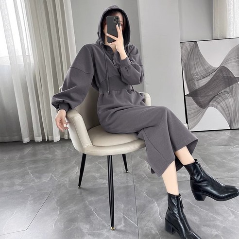 ModernFashion 여성 캐주얼 원피스, 긴팔 롱스타일의 세련된 캐주얼한 디자인