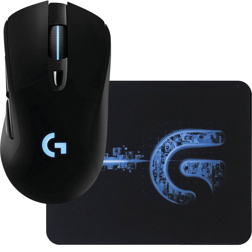 로지텍 무선마우스 + 패드, Black200, G703