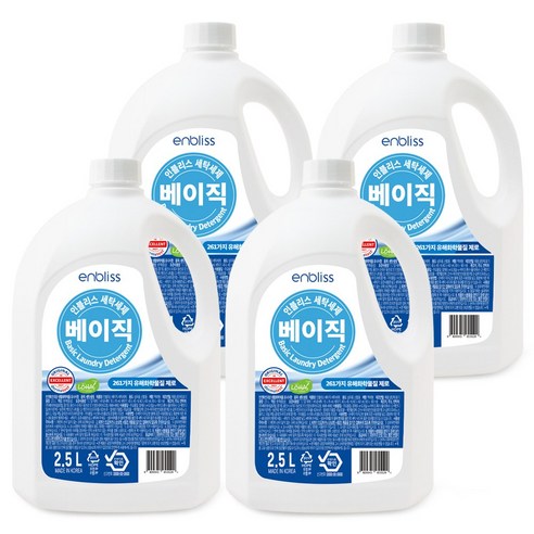 인블리스 베이직 세탁세제 2.5L x4개, 4개
