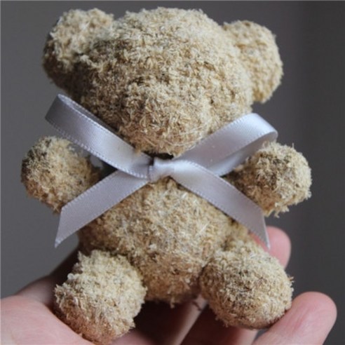 [LOVE MQ] 1pcs 자연 신선한 이끼 영원한 곰 인공 테디 보존 DIY 웨딩 파티 장식 생일 로즈 선물 상자, 하나, 베이지 안구
