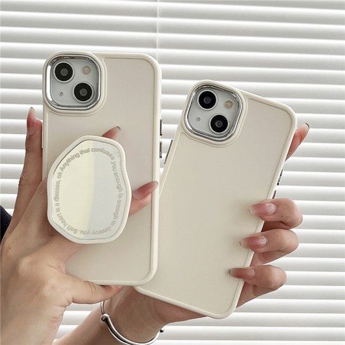 귀여운 아이폰 케이스  크림 실버 미러 스마트톡 아이폰 거울 케이스