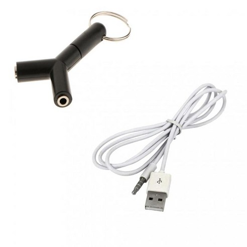 3.5mm 오디오 어댑터 듀얼 포트(3.5mm-USB 남성-남성 어댑터 케이블 포함), 그림으로, 설명, 설명