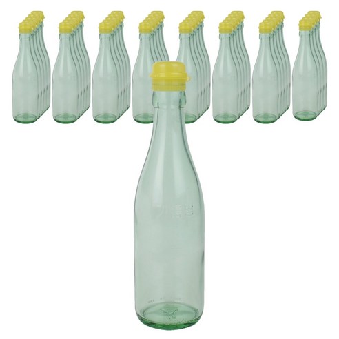 가인글로벌 청색 기름병300 유리병 참기름병 용기, 노랑, 40개, 300ml