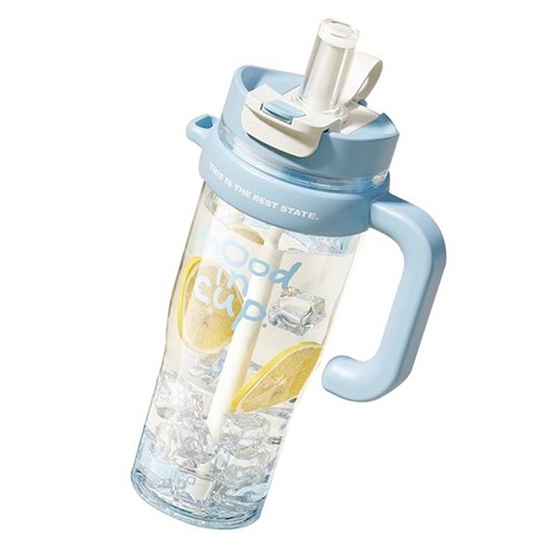 RELEA 대용량 빨대 트리탄 텀블러, 1개, 크림민트블루, 1250ml