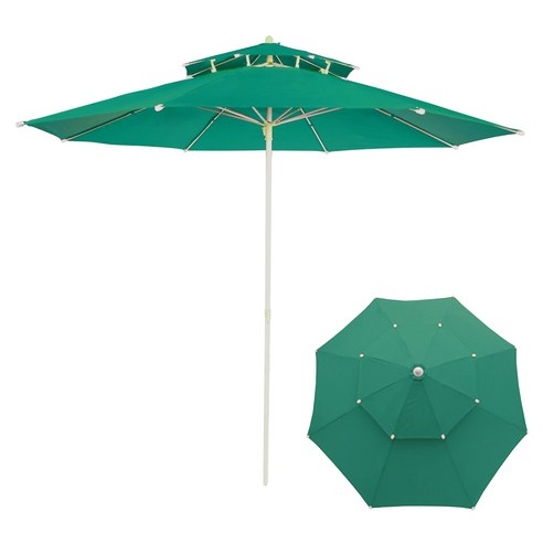 연필트리 특대형 이층 일자형 파라솔, 그린