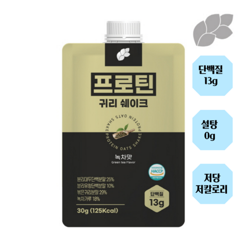 프로틴 귀리쉐이크 맛별 10봉(초코맛 딸기맛 바닐라맛 녹차맛) 각10봉-1SET, 30g, 10개
