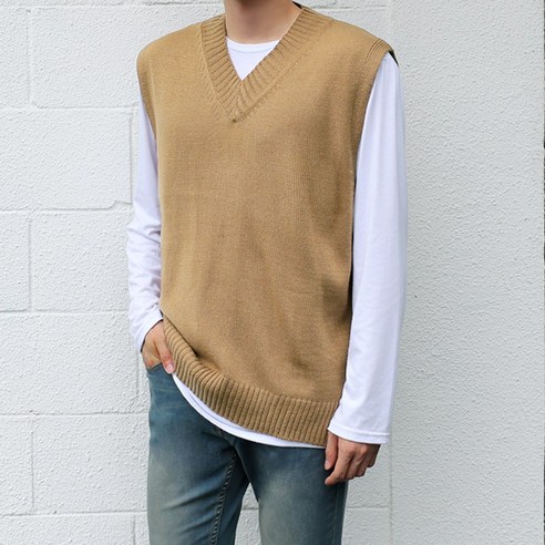지오엠 남자 데일리 V넥 니트 조끼