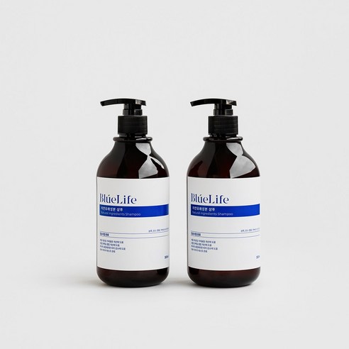 (1+1)블루라이프 지루성두피 비듬 가려움 지성 단백질 항균 샴푸, 500ml, 2개