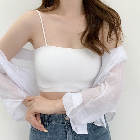 블루씨티 2개 세트 사각 심리스 끈 노와이어 브라렛 브라탑