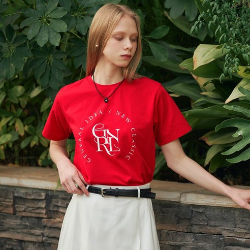 제너럴아이디어 / 실켓 에센셜 로고 반팔 티셔츠 [RED] / WBC2L01518 Best Top3