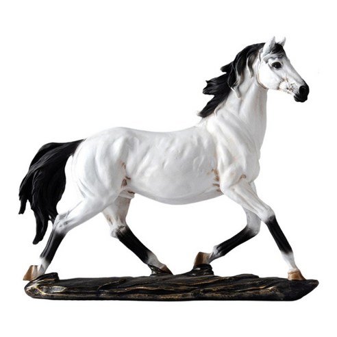 가정 거실 테이블을 위한 창조적인 서 있는 말 동상 조각품 동물 장신구, 하얀, 수지