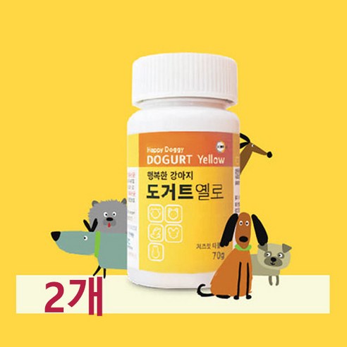 행복한 강아지 도거트 옐로우 애견유산균 70g, 치즈맛, 2개, 면역력 강화