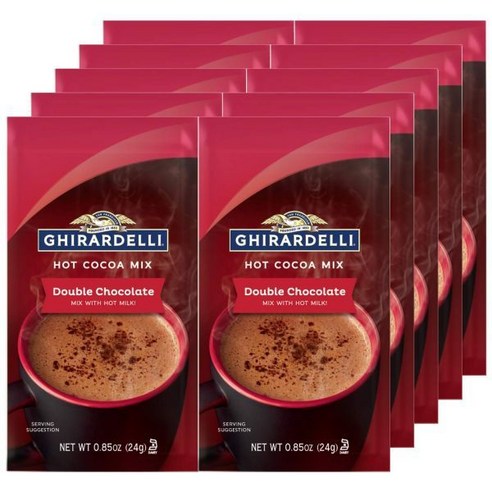 Ghirardelli Double Chocolate Hot Cocoa Mix 기라델리 더블 초콜릿 핫 코코아 믹스 0.85oz(24g) 20팩, 24g
