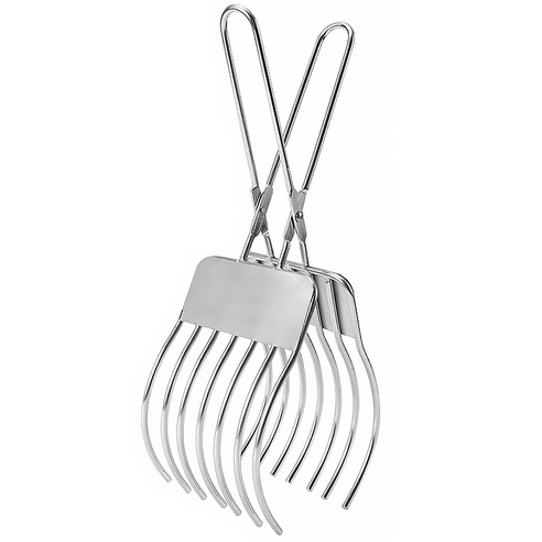 리브문 스텐 고기 건지기 집게, 1개, 실버