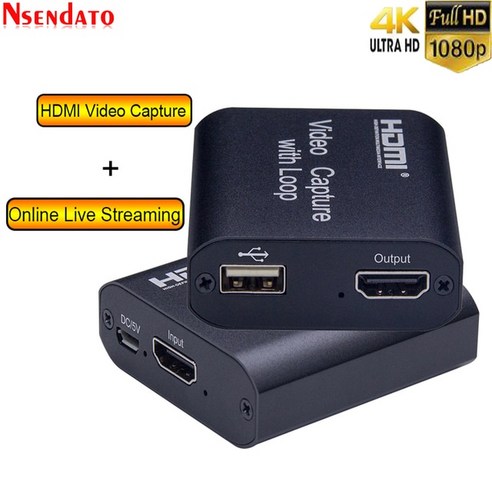 캡처보드 HDMI 4K 60Hz USB 비디오 캡처 카드 TV 루프 1080P 게임 레코딩 플레이트 라이브 스트리밍 박스 USB20 그래버 PS3 PS4 카메라, 1.1080P 30Hz