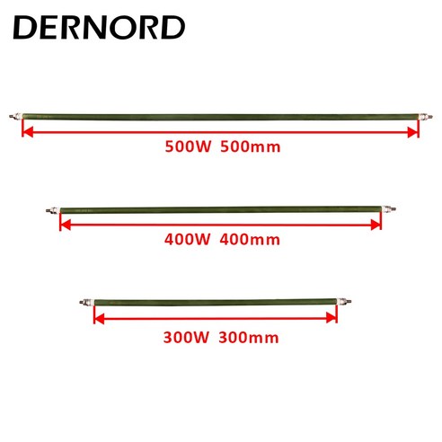 DERNORD 전기 가열 스트레이트 튜브 SUS304 오븐 관형 히터 가정용 공기 연소 요소 300w 400w 500w 110V 220V, [03] 500w, [02] 1pc, 02 1pc_03 500w, 1개