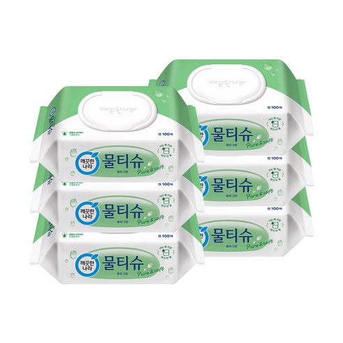 촉촉한 안심, 깨끗한나라 퓨어 그린 물티슈로 청결한 일상을 완성하세요.