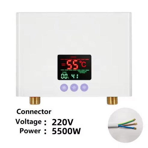 110V/220V 순간 온수기 3000W/5500W 욕실 샤워 및 가정용 주방 난방용 벽걸이형 전기 히터. - 연수기 | 쿠팡