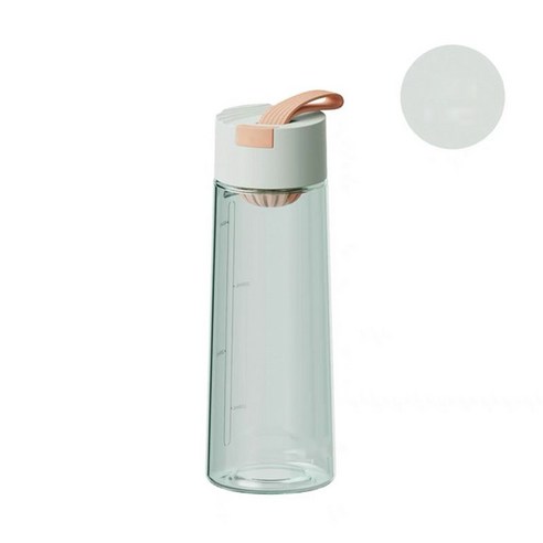 플라스틱 물컵 우주컵 남녀생 운동 휴대용 찻잔 담그기 차 칸막이 끈, 연두색, 500ml