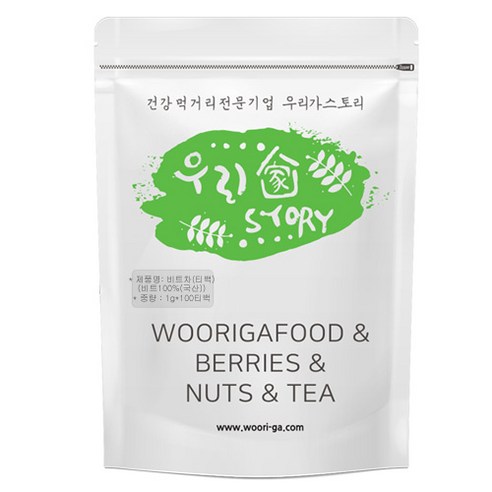 우리가스토리 국산 비트차 100티백 삼각티백, 1g, 100개입
