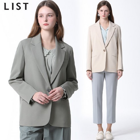 [리스트(LIST)] 미니멀 싱글 원 버튼 재킷 (택가격 268000원)